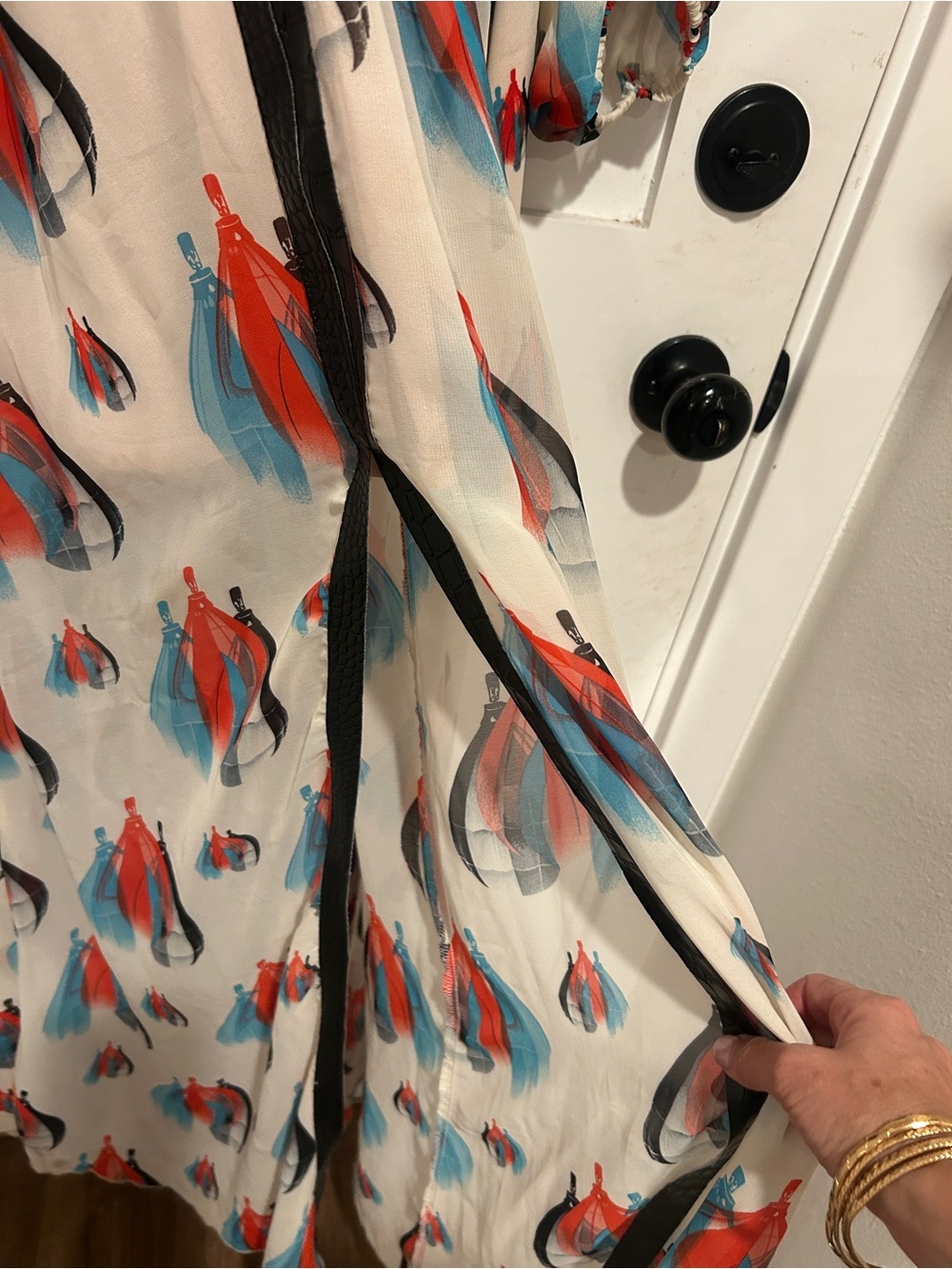 TOV Los Angeles-Elegant Flowy Hot Air Balloon Print Maxi Dress- Size 42 - Picture 5 of 9